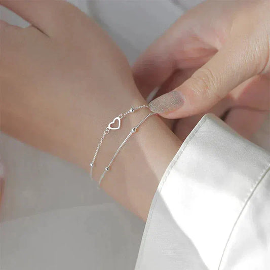 Bracciale Cuore Argento Regolabile